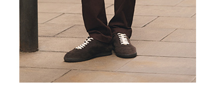 Ciemnobrązowe sk&oacute;rzane buty sportowe