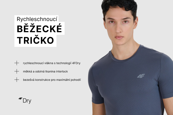 Pánské běžecké rychleschnoucí tričko - šedé