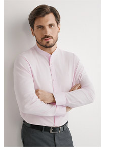 Jasnor&oacute;żowa bawełniana koszula męska