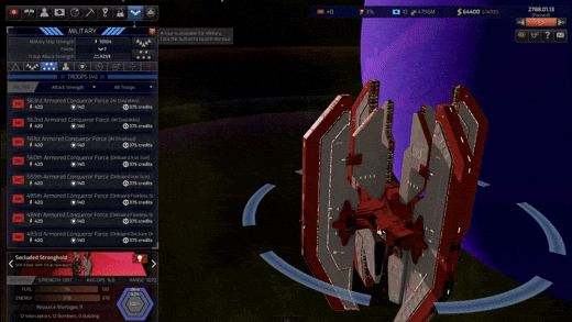 Composite of nine strategy game screenshots showing spaceship 3D models, character portraits, UI panels and hex tactical map.