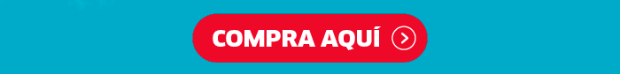 Red rounded 'Buy here' button with white text and right arrow on turquoise background, clear call-to-action for online purchase
