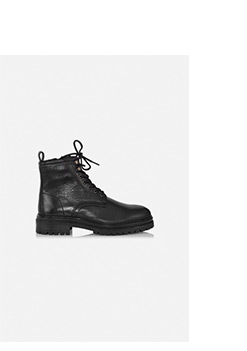 Czarne sk&oacute;rzane botki męskie