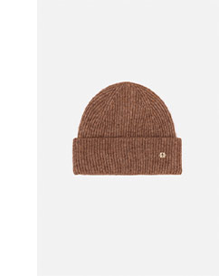 Brązowa czapka damska z domieszką wełny