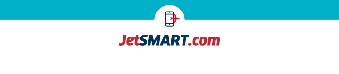 JetSMART.com logo showing red and navy text with a mobile boarding-pass icon on a turquoise banner