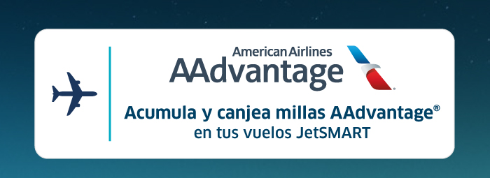 Acumula millas AAdvantage en tus vuelos JetSMART