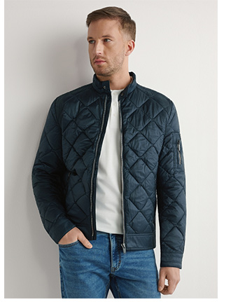 Granatowa kurtka męska pikowana