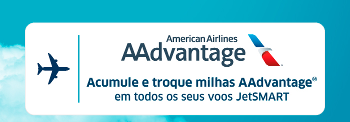 American Airlines AAdvantage banner: earn and redeem AAdvantage miles on all your JetSMART flights