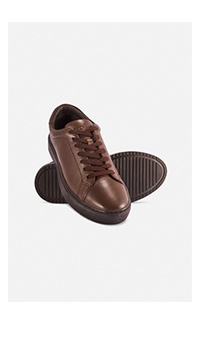 Brązowe skórzane buty sportowe