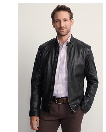 Klasyczna skórzana kurtka męska