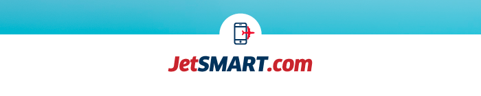 JetSMART.com airline logo with smartphone and plane icon on a teal gradient background