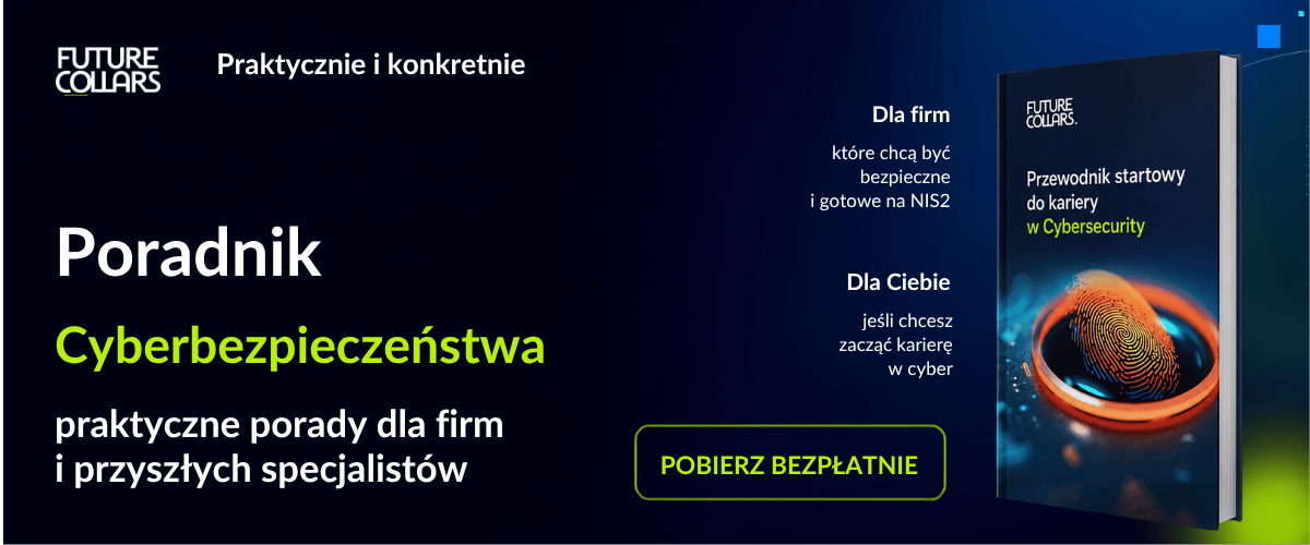 Dark blue banner with cybersecurity guide book cover and CTA to download a free practical guide for firms and future specialists