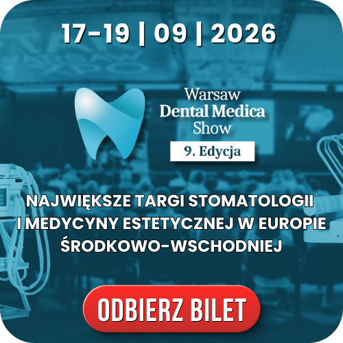 Warsaw Dental Medica Show banner — 9th edition 17–19 Sep 2026; Central‑Eastern Europe dental and aesthetic fair, 'Get ticket' button