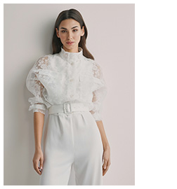 Biała koronkowa koszula damska
