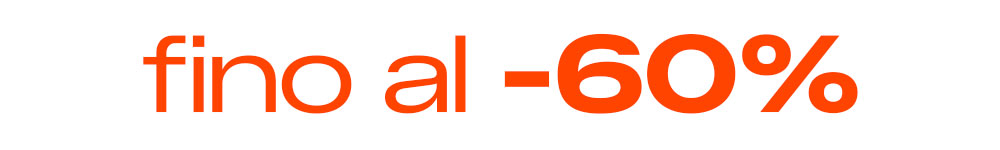 Orange banner reading 'up to -60%' indicating a sale with discounts of up to 60% off