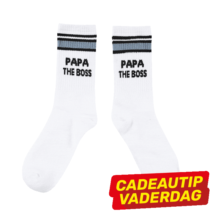Grid of nine pairs of novelty men's crew socks in different colours and slogans on white background, Father's Day gift idea