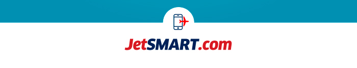 JetSMART.com logo, blue plane icon above red and blue text on a white background