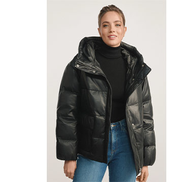 Czarna skórzana ocieplana kurtka damska