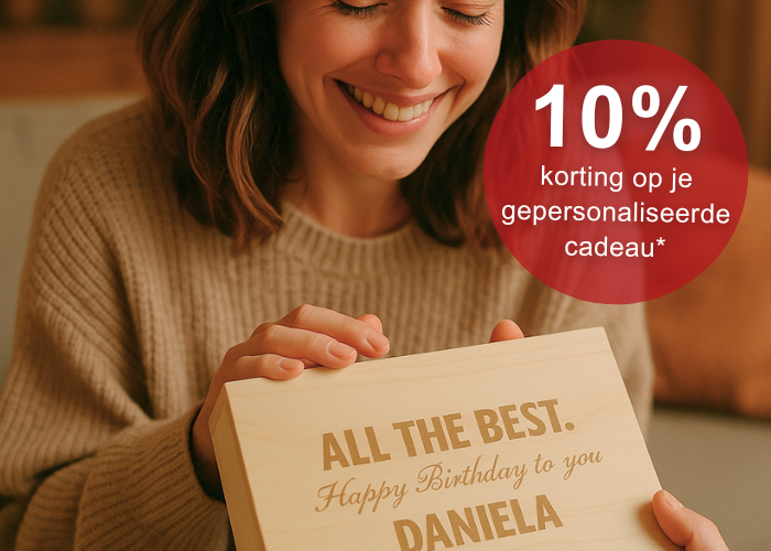  Omdat geven gelukkig maakt – 10% korting op jouw gepersonaliseerd cadeau
