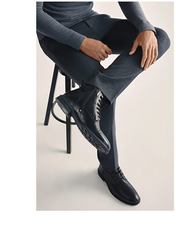 Czarne skórzane botki męskie
