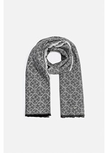 Duży szary szalik damski w monogram