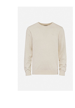 Beżowy bawełniany sweter męski