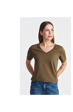 Khaki t-shirt damski basic