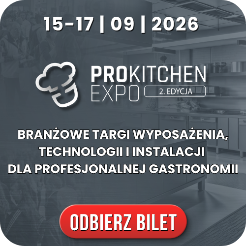 ProKitchen Expo 15–17 Sept 2026 — trade fair for professional kitchen equipment, technology and installations; red 'Get ticket' button