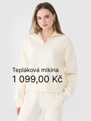 Dámská tepláková mikina bez zapínání a bez kapuce - bílá