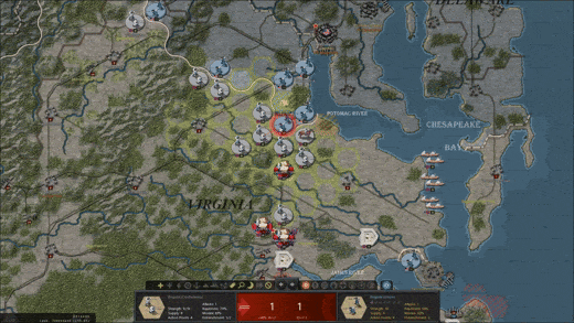 Screenshot collage of a World War I turn-based strategy game showing maps, naval zones, army units, battle graphics and event pop-ups