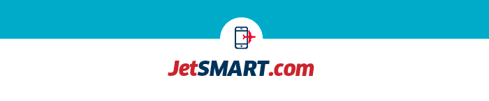 JetSMART.com logo showing a smartphone with a red plane icon above the red and blue wordmark on white and teal background