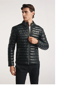 Czarna sk&oacute;rzana kurtka męska ocieplana