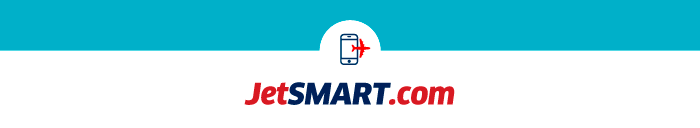 JetSMART.com airline logo with mobile phone and airplane icon on a turquoise banner