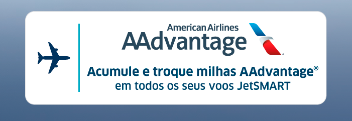American Airlines AAdvantage logo with text promoting earning and redeeming AAdvantage miles on all JetSMART flights