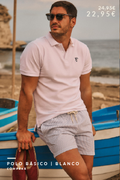 Rebajas - polo basico en color blanco por 22,95€ - La Garrocha