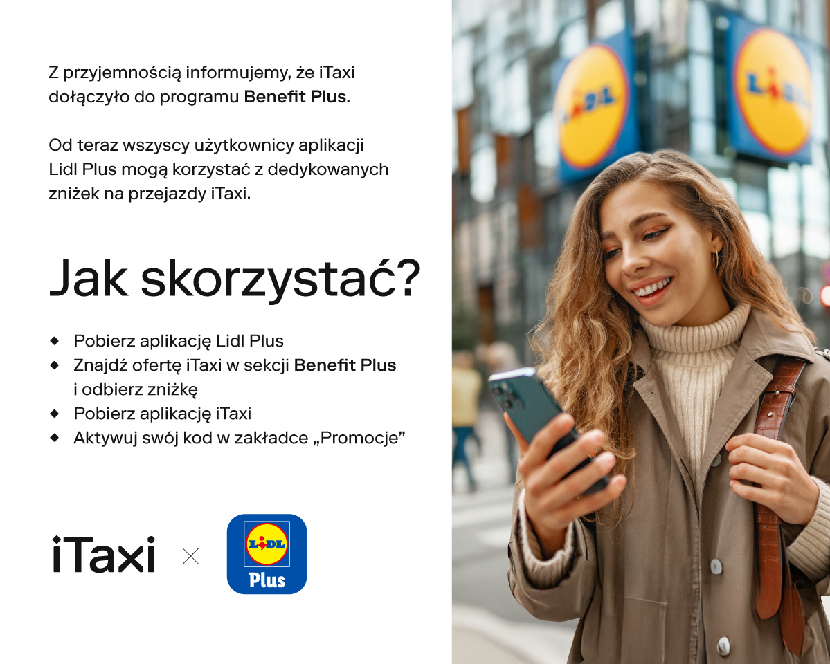 Z przyjemnością informujemy, że itaxi dołączyło do programu Benefit Plus.