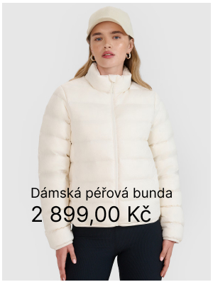 Dámská péřová bunda s přírodní výplní - bílá
