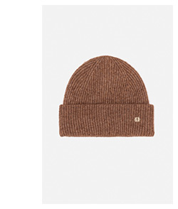 Brązowa czapka damska z domieszką wełny