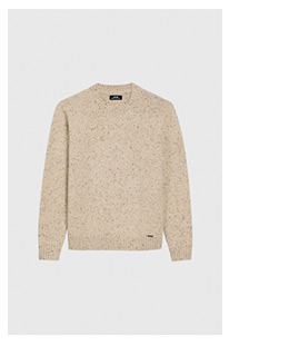 Beżowy sweter męski z wełną