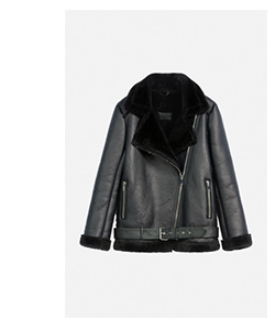 Czarny krótki kożuch damski