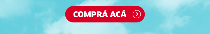 Red call-to-action button reading 'COMPRÁ ACÁ' (Buy here) on a sky-blue cloud background