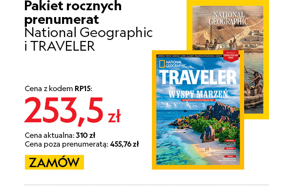 Pakiet rocznych prenumerat National Geographic i NG Traveler z kodem RP15!