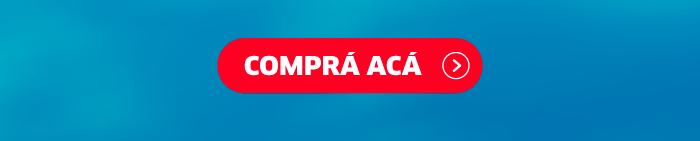 Red call-to-action button reading 'COMPRÁ ACÁ' (Buy here) on blue gradient background with white chevron arrow