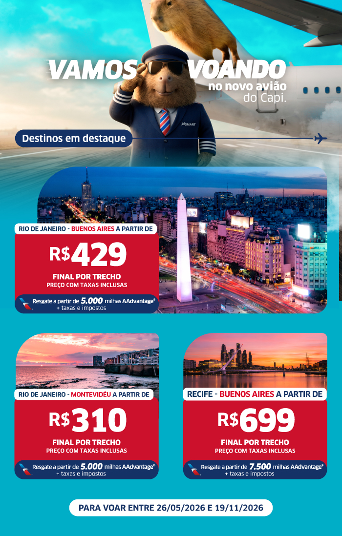 Voos internacionais à venda