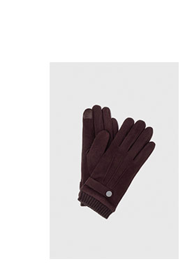 Brązowe ocieplane rękawiczki męskie