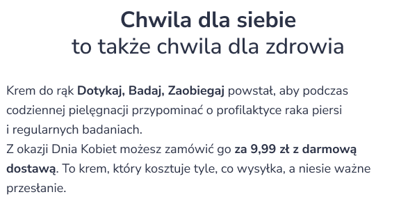 krem promujący badania profilaktyczne