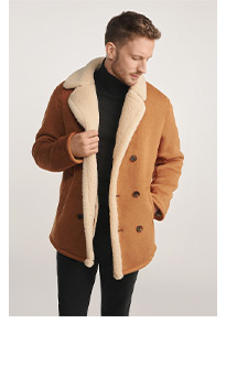 Kożuch męski w kolorze camelu