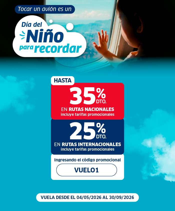 Vuelos nacionales e internacionales en oferta