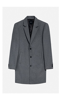 Szary płaszcz męski z wełną