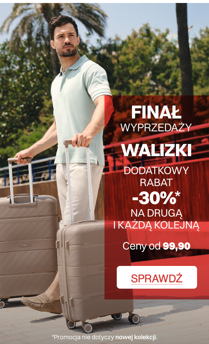 FINAŁ wyprzedaży do -60%! Walizki z dodatkowym rabatem -30%