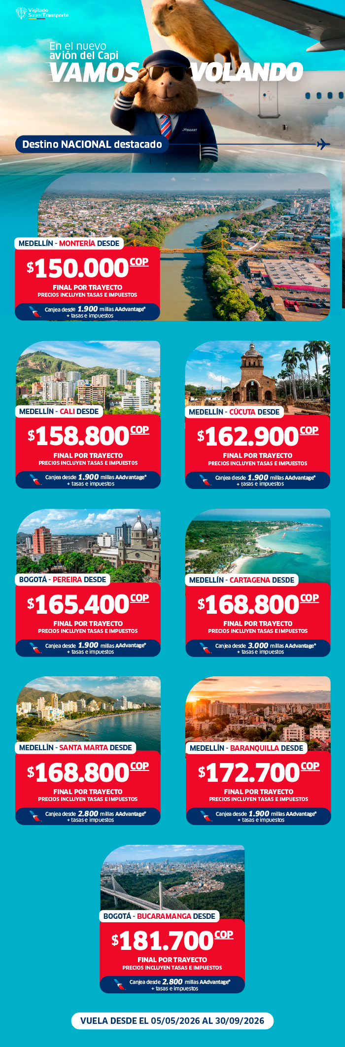 Vuelos nacionales en oferta